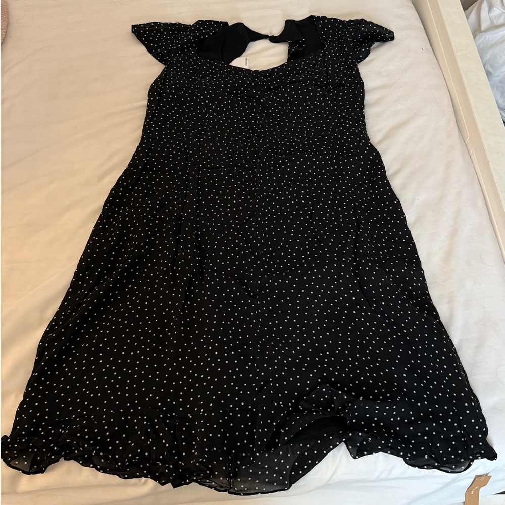 Reformation black and white polka dot dress, size 22, new with tags! never worn!